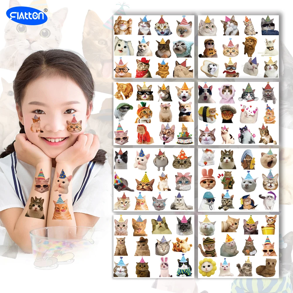 Cat Birthday Cap Tattoos Sticker Body Art Cartoon Fake Temporary Tattoo For Adults Kids Make Up Toys Decoration Gifts ,4Sheets
Cat Birthday Cap Tattoos Sticker Body Art Cartoon Fake Temporary Tattoo For Adults Kids Make Up Toys Decoration Gifts ,4Sheets