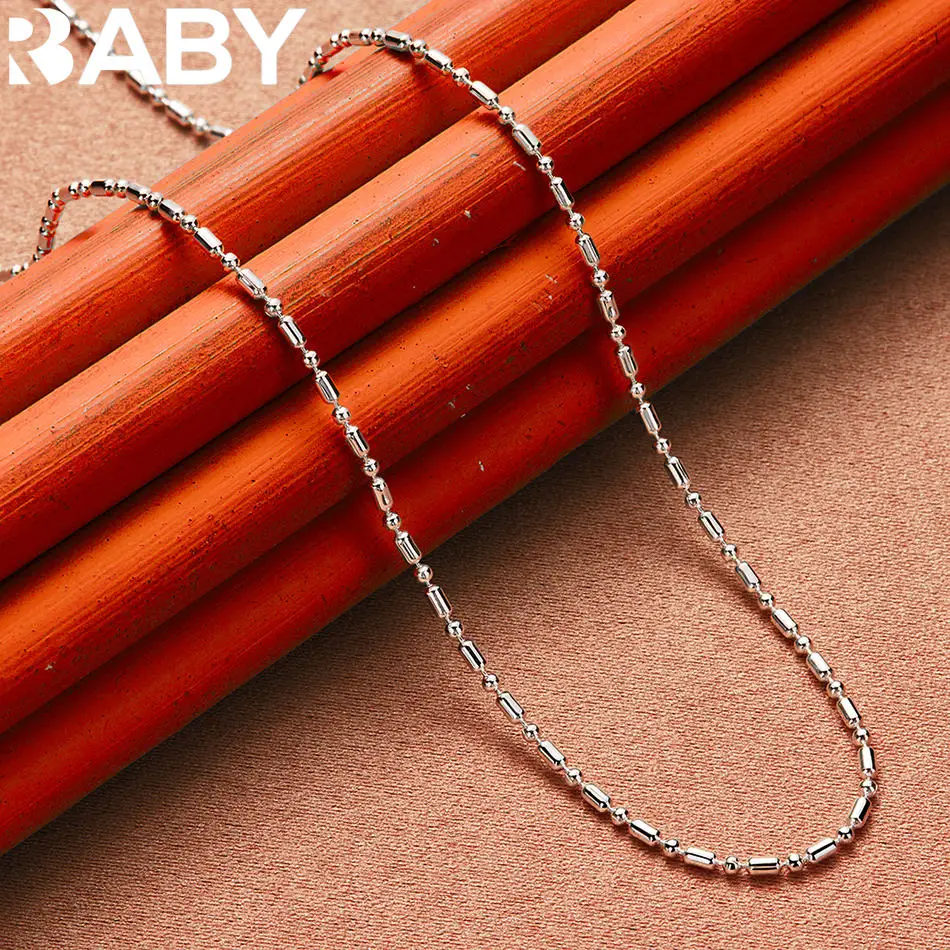 URBABY 925 Sterling Silver Cylinder Bead Chain Necklace For Men and Women Fashion Jewelry Fine Party Engagement Wedding Gift
URBABY 925 Sterling Silver Cylinder Bead Chain Necklace For Men and Women Fashion Jewelry Fine Party Engagement Wedding Gift