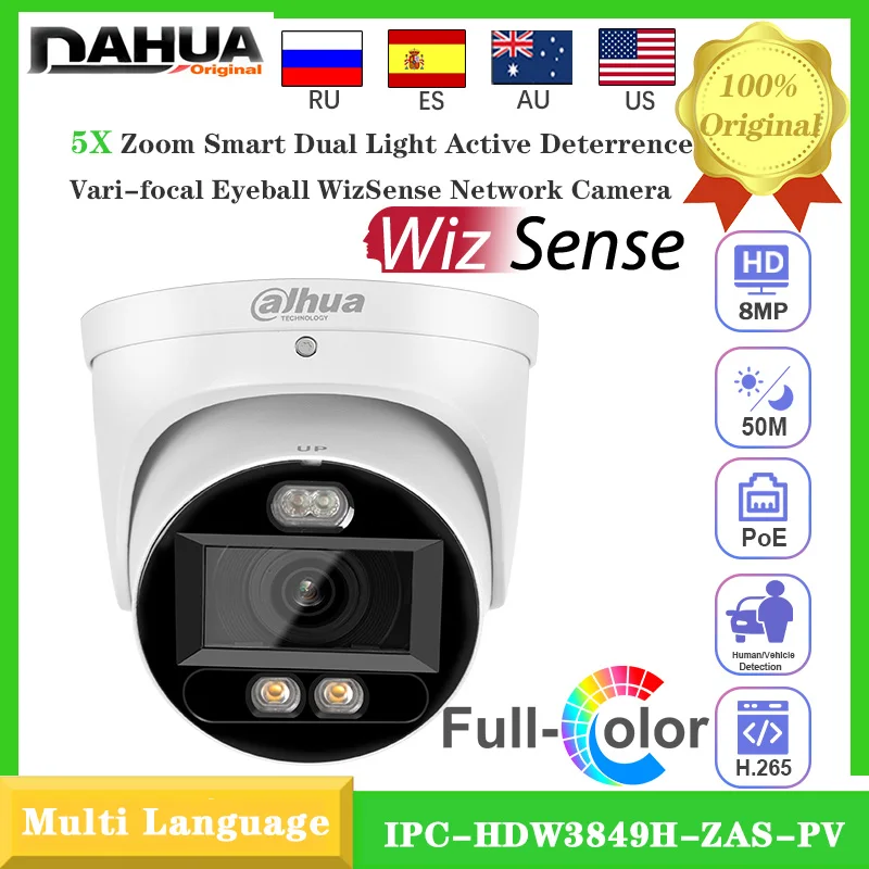 Dahua 4K 8MP WizSense DH-IPC-HDW3849H-ZAS-PV Встроенная двойная интеллектуальная сетевая камера с двойным освещением и активным сдерживанием и переменным фокусным расстоянием для глаз
Dahua 4K 8MP WizSense DH-IPC-HDW3849H-ZAS-PV Встроенная двойная интеллектуальная сетевая камера с двойным освещением и активным сдерживанием и переменным фокусным расстоянием для глаз
