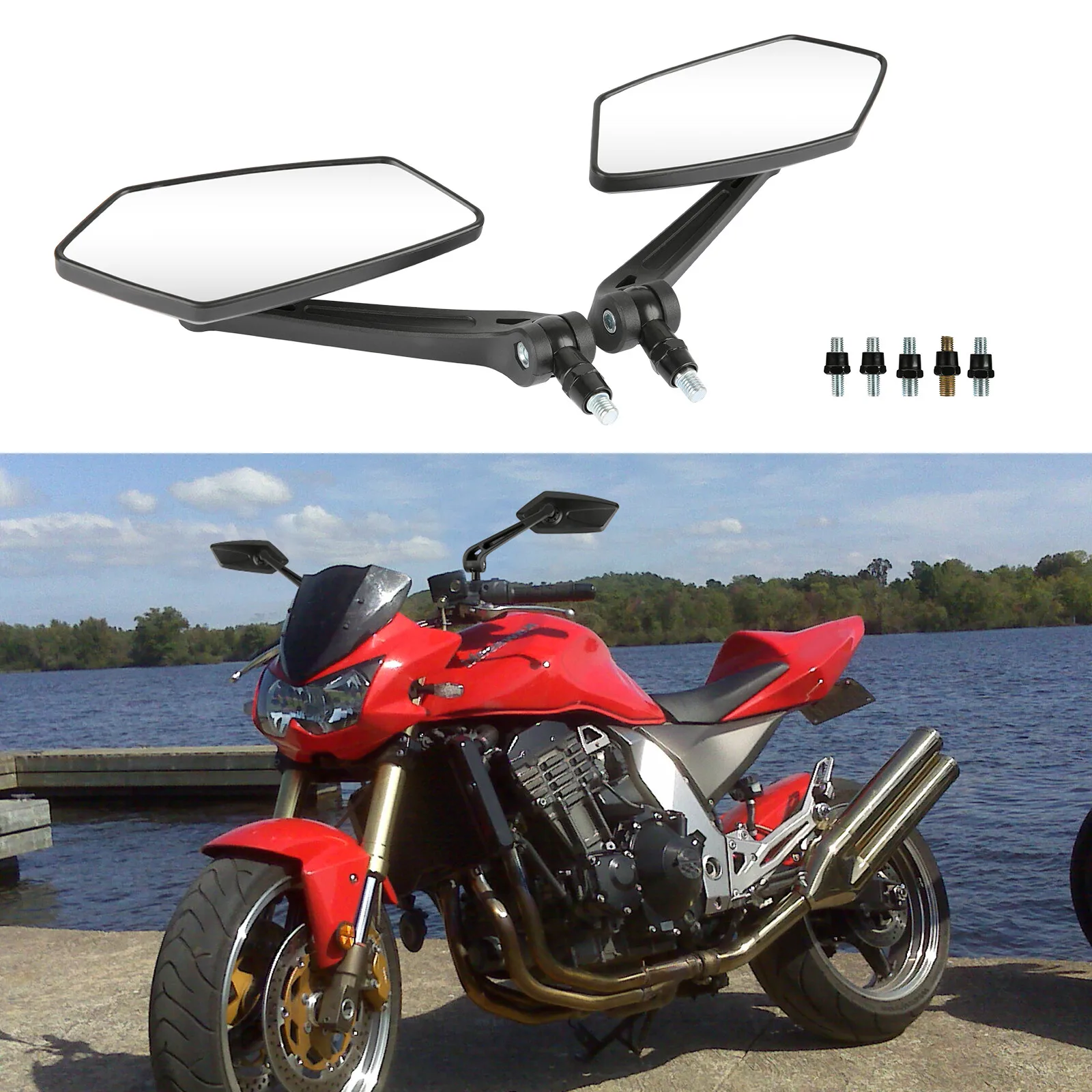 Motorcycle Rearview Side Mirrors ABS 8/10mm For Kawasaki KLR650 KLR 250 600 650
Motorcycle Rearview Side Mirrors ABS 8/10mm For Kawasaki KLR650 KLR 250 600 650