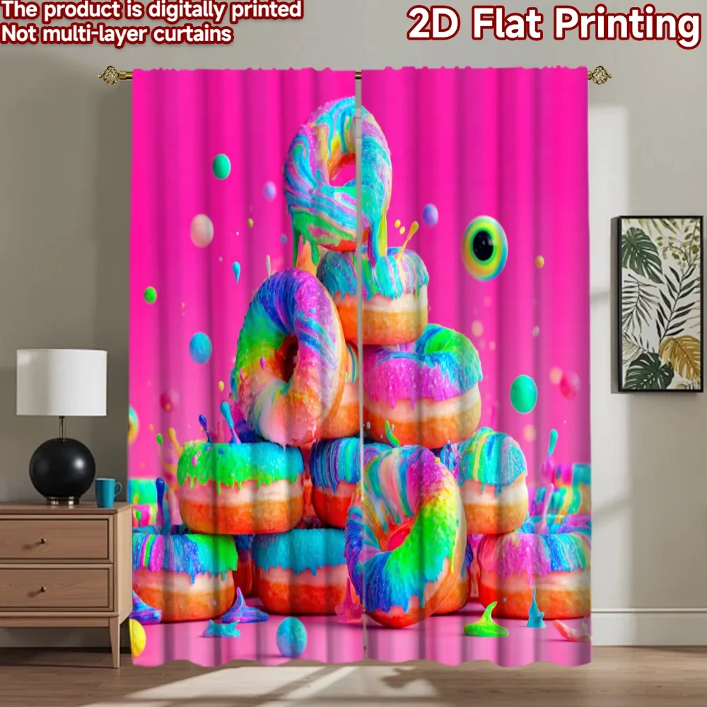 2D flat printing 2pcs Party Curtains Colorful Donuts Stack Digital Printed Polyester Drapes Seasonal Party & Holiday Decor for
2D flat printing 2pcs Party Curtains Colorful Donuts Stack Digital Printed Polyester Drapes Seasonal Party & Holiday Decor for