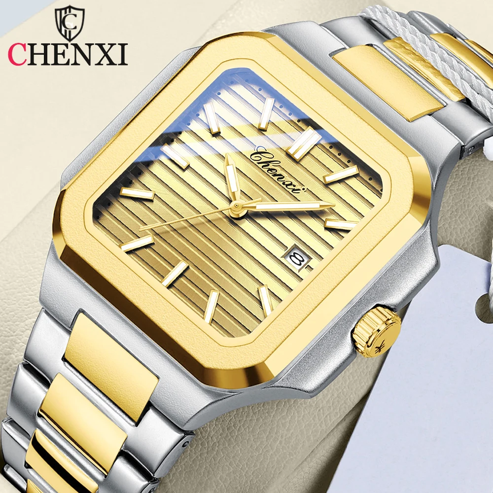 CHENXI Mens Luxury Square Stainless Steel Date Watches Men Business Quartz Waterproof Wristwatch Casual Man Relogio Masculino
CHENXI Mens Luxury Square Stainless Steel Date Watches Men Business Quartz Waterproof Wristwatch Casual Man Relogio Masculino