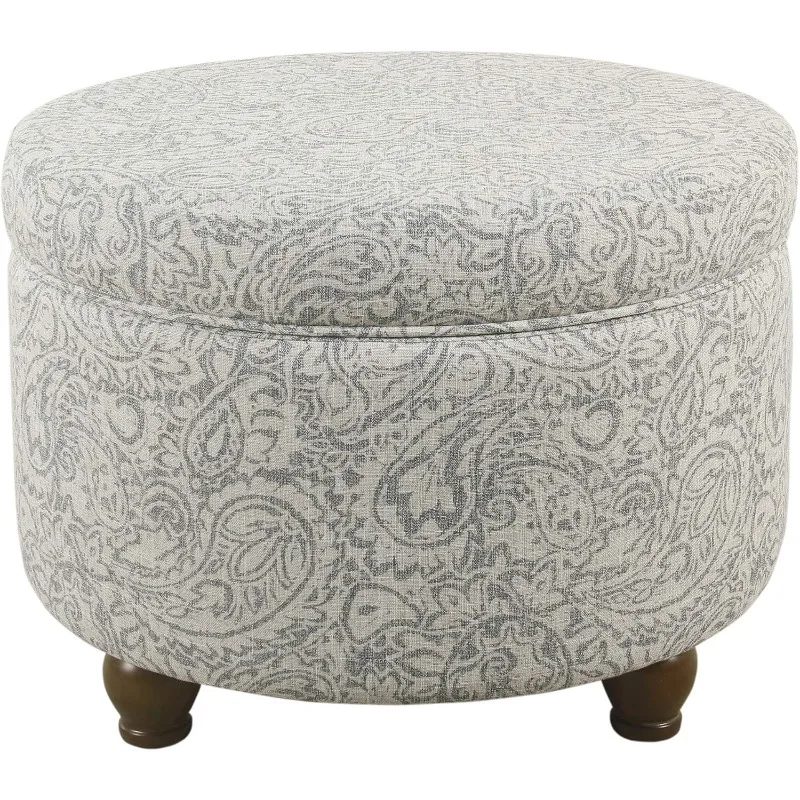 Home Decor | Upholstered Round Storage Ottoman | Ottoman with Storage for Living Room & Bedroom, Gray Floral
Home Decor | Upholstered Round Storage Ottoman | Ottoman with Storage for Living Room & Bedroom, Gray Floral