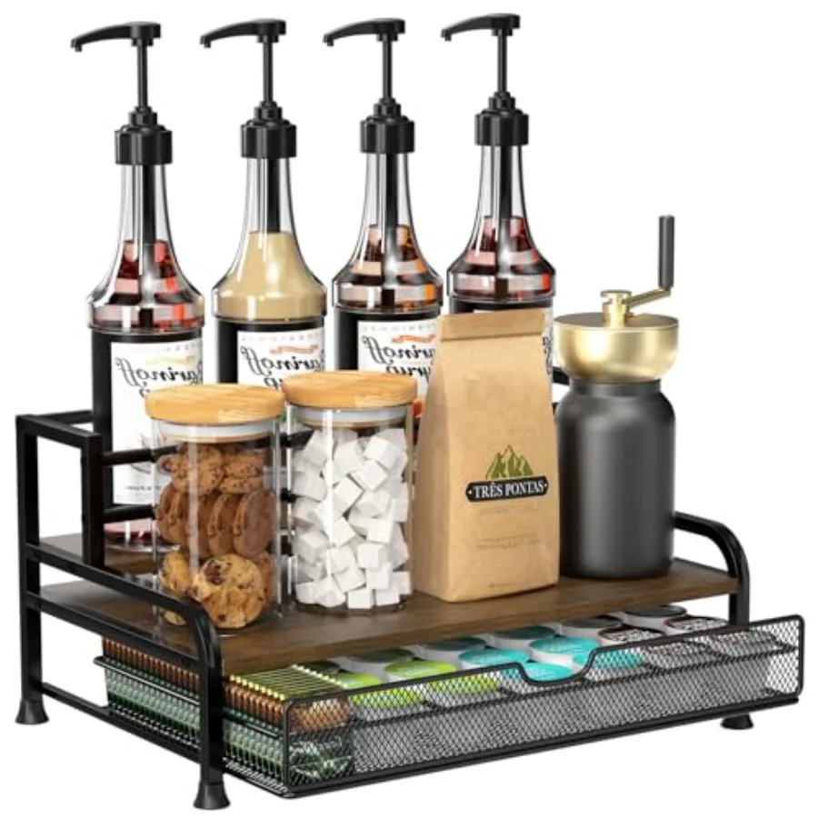 Органайзер для кофейных сиропов, 3-ярусная подставка для 8 бутылок с корзиной для хранения 35 капсул K-Cup, держатель для бутылок на столешницу кофейной стойки
Органайзер для кофейных сиропов, 3-ярусная подставка для 8 бутылок с корзиной для хранения 35 капсул K-Cup, держатель для бутылок на столешницу кофейной стойки