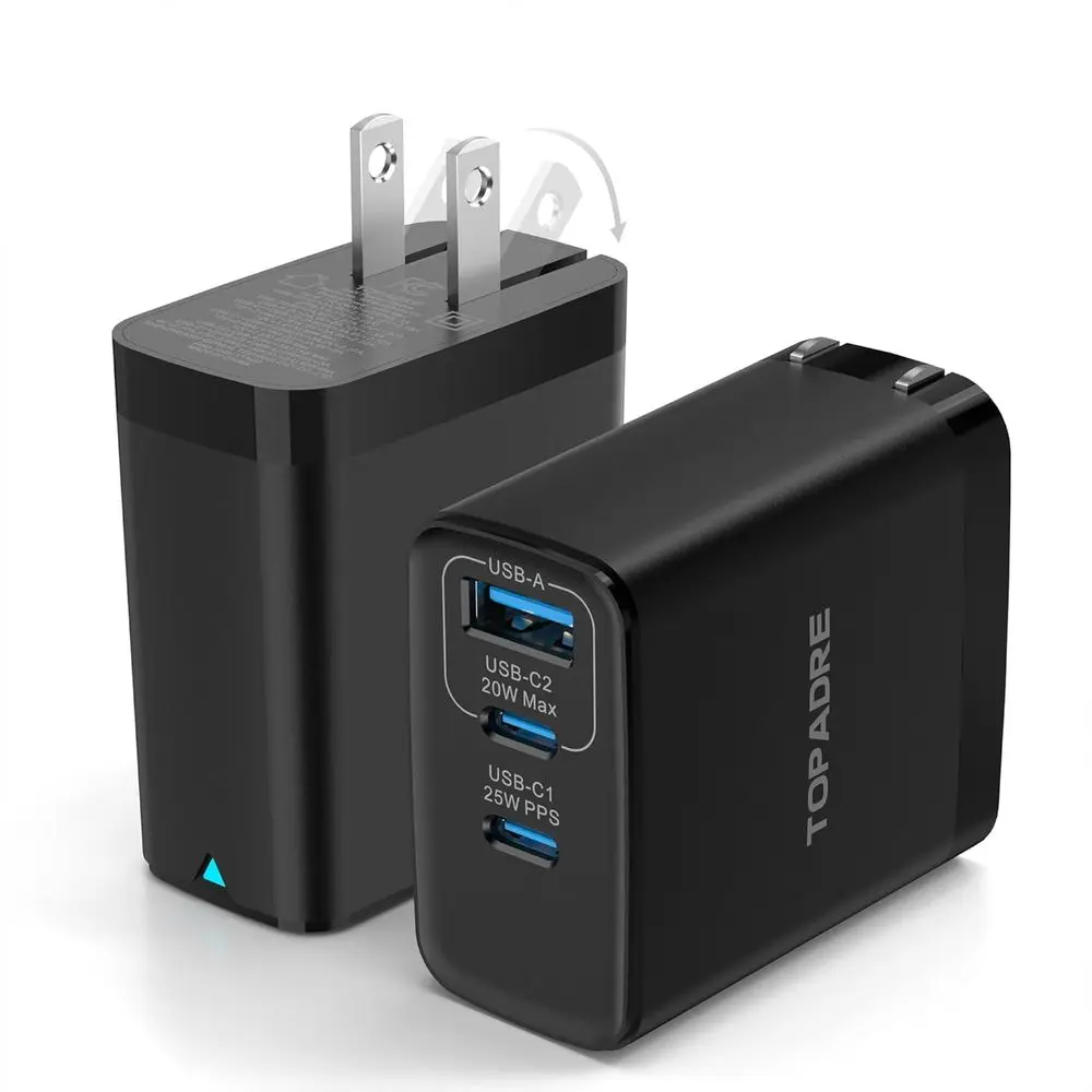 45W Dual USB-C Compact Foldable Wall Charger for iPhone 16/Pro/Pro Max, iPad, and More, Black
45W Dual USB-C Compact Foldable Wall Charger for iPhone 16/Pro/Pro Max, iPad, and More, Black
