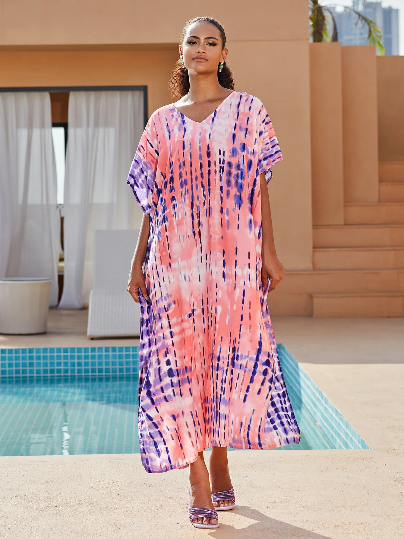 Quick-Dry Tie-Dye Beach Kaftan, Loose Plus Size Vacation Robe, Bikini Cover-Up & Sun Protection Dress
Quick-Dry Tie-Dye Beach Kaftan, Loose Plus Size Vacation Robe, Bikini Cover-Up & Sun Protection Dress