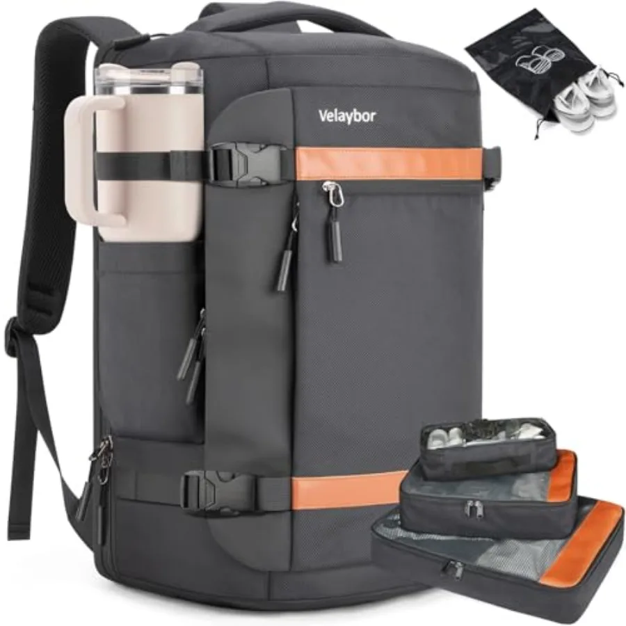 42L Travel Backpack with 4 Packing Cubes, TSA Friendly Flight Approved Carry-On Bag, Water-Resistant Weekender Business Backpac
42L Travel Backpack with 4 Packing Cubes, TSA Friendly Flight Approved Carry-On Bag, Water-Resistant Weekender Business Backpac