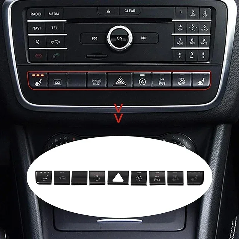 Autocollants boutons de climatiseur de console de voiture, garniture pour Mercedes Benz GLA, XACHCLA, C117, classe A B, W176,
Autocollants boutons de climatiseur de console de voiture, garniture pour Mercedes Benz GLA, XACHCLA, C117, classe A B, W176,
