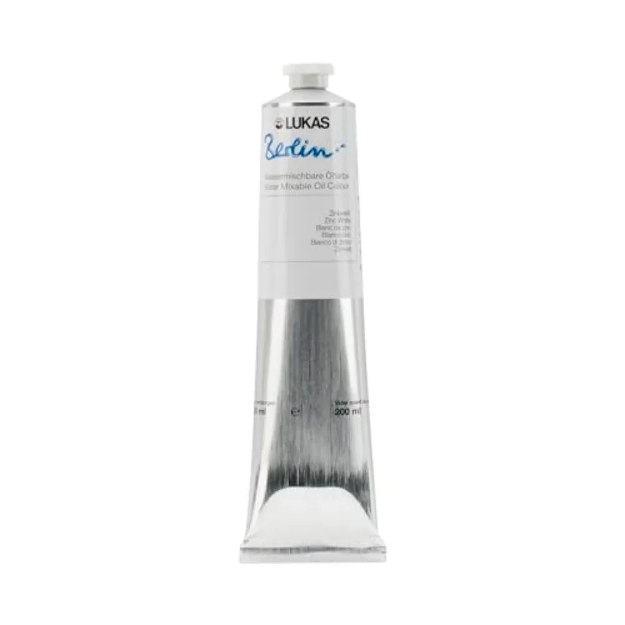 Berlin Pro Artists Water Mixable Oil Paint 200 ml Tube Zinc White, Water Soluble, Lightfast Pigments, Quick Drying, Easy Clean-
Berlin Pro Artists Water Mixable Oil Paint 200 ml Tube Zinc White, Water Soluble, Lightfast Pigments, Quick Drying, Easy Clean-
