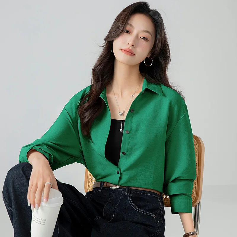 New Women'S Loose And Fashionable Spring And Autumn Versatile Commuting Casual Top Simple Solid Color Lapel Long Sleeved Shirt
New Women'S Loose And Fashionable Spring And Autumn Versatile Commuting Casual Top Simple Solid Color Lapel Long Sleeved Shirt