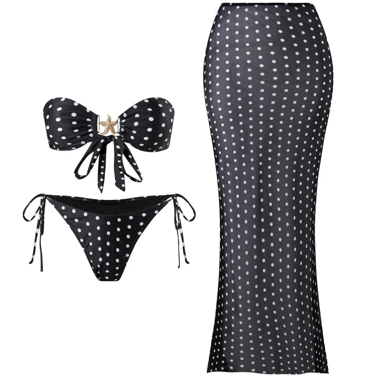 Swimwear Woman 2026 Skirt Pareo Polka Dot Sheer Maxi Skirts Black White Fish Tail Hem Beach Skirt Women's Cover-up Transparent
Swimwear Woman 2026 Skirt Pareo Polka Dot Sheer Maxi Skirts Black White Fish Tail Hem Beach Skirt Women's Cover-up Transparent
