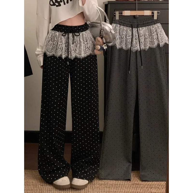 2024 Summer Vintage Korean Retro High Street Low Waist Lace Patchwork Dot Trousers Streetwear Fashion Wide Leg Pants
2024 Summer Vintage Korean Retro High Street Low Waist Lace Patchwork Dot Trousers Streetwear Fashion Wide Leg Pants