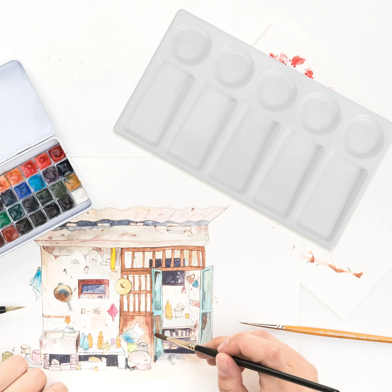 Thickened Rectangular 10-Well Watercolor Gouache Palette Pure Color Vibrant Mixing Tray for Artists Students
Thickened Rectangular 10-Well Watercolor Gouache Palette Pure Color Vibrant Mixing Tray for Artists Students