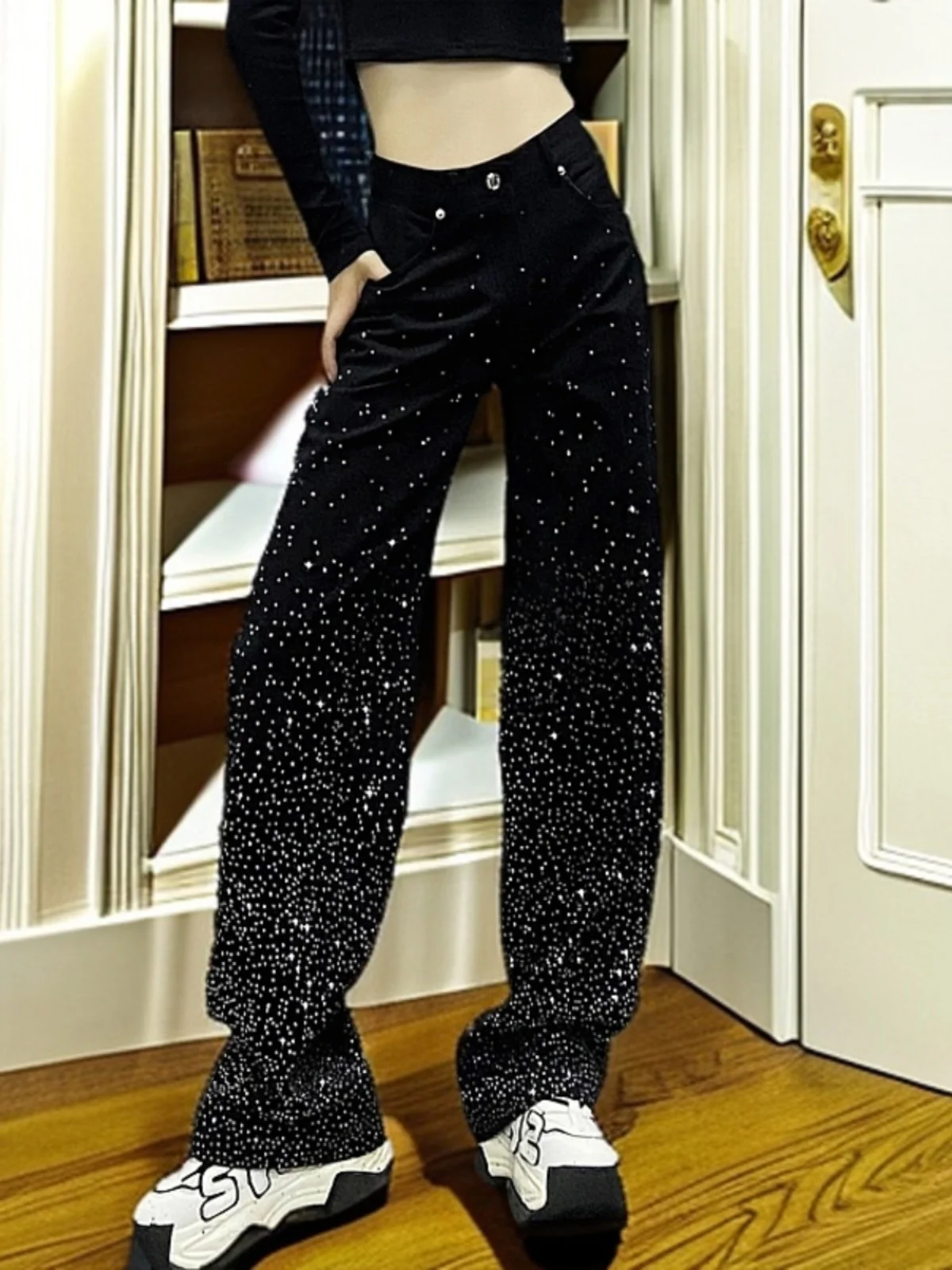 Korean Sle Faionable iny Diamond High Waist Wide Leg Jeans Women's Spring New Heavy Du Fla Diamond Loose Fit Long P...
Korean Sle Faionable iny Diamond High Waist Wide Leg Jeans Women's Spring New Heavy Du Fla Diamond Loose Fit Long P...