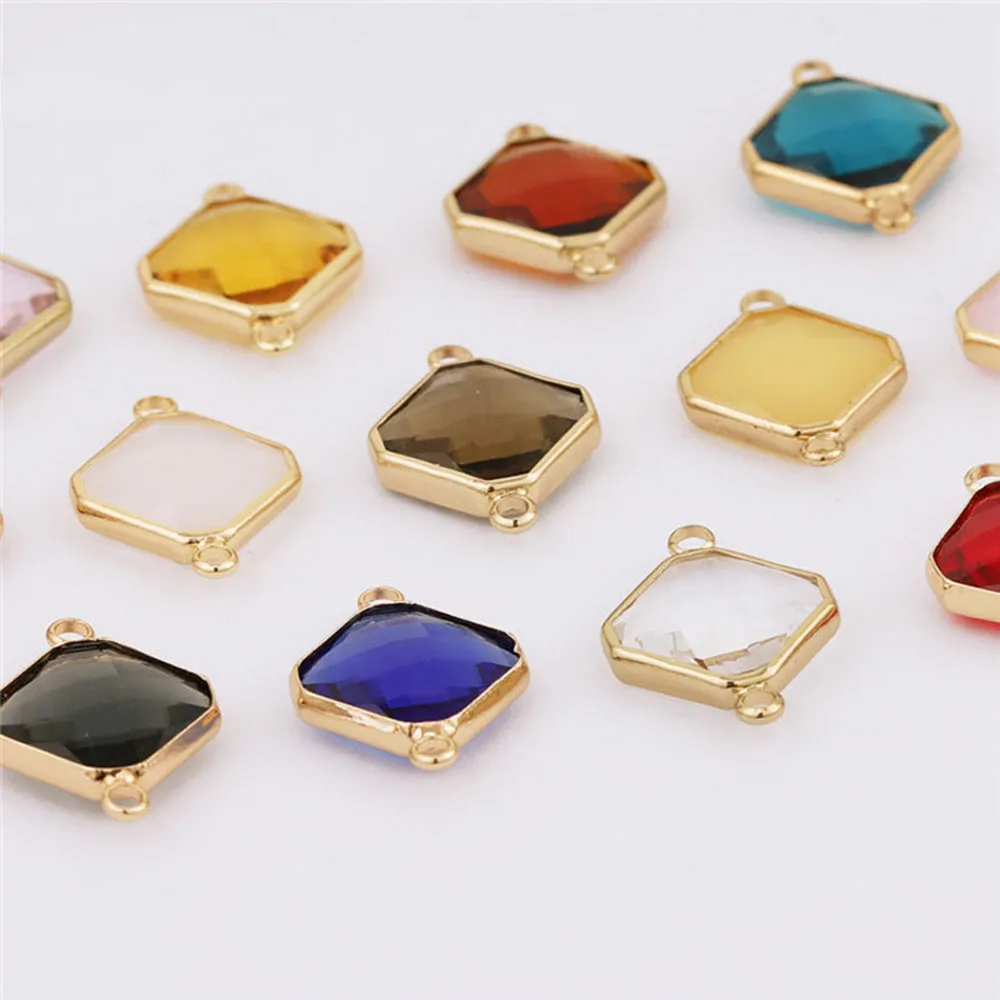 20pcs/ Bag Fashion copper inlaid multi-color crystal glass double ring diamond pendant pendant DIY connector making accessories
20pcs/ Bag Fashion copper inlaid multi-color crystal glass double ring diamond pendant pendant DIY connector making accessories
