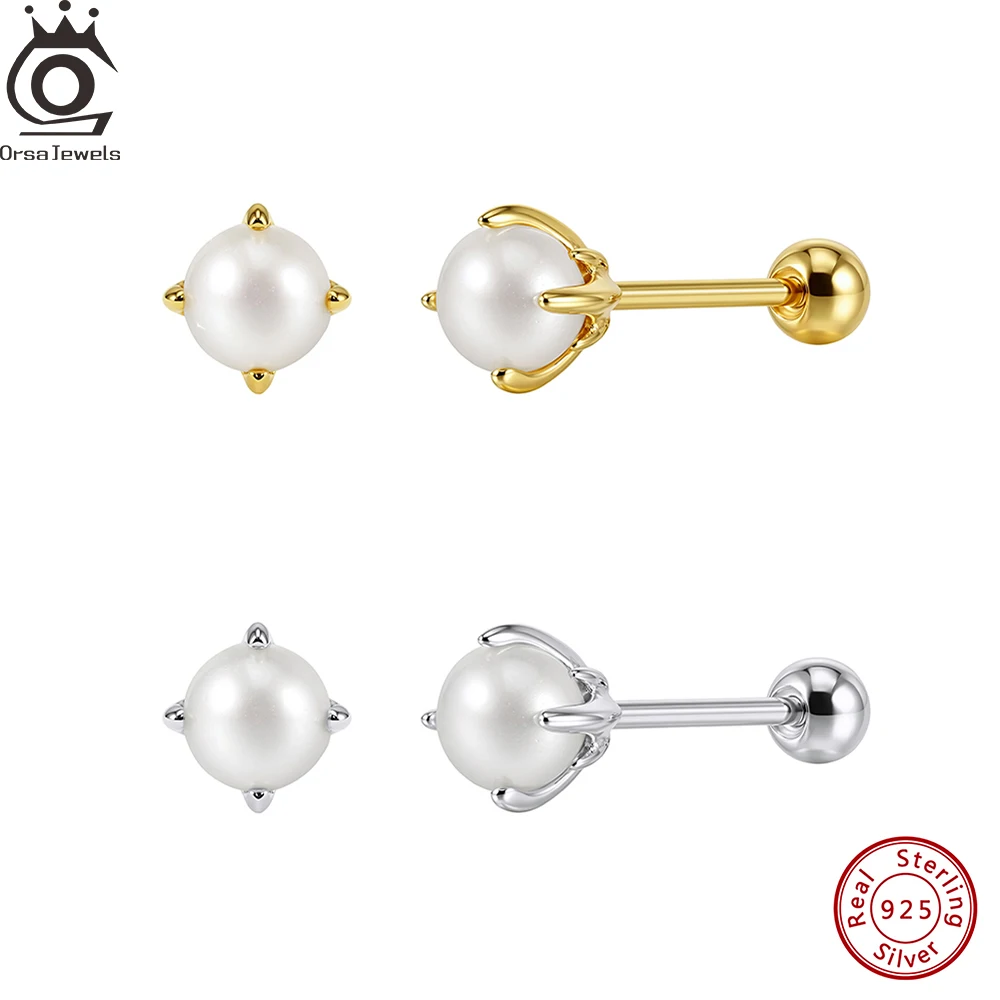 ORSA JEWELS 925 Sterling Silver Korean Natural Freshwater Pearl Stud Earrings for Women Minimalist Chic Office Jewelry GPE135
ORSA JEWELS 925 Sterling Silver Korean Natural Freshwater Pearl Stud Earrings for Women Minimalist Chic Office Jewelry GPE135