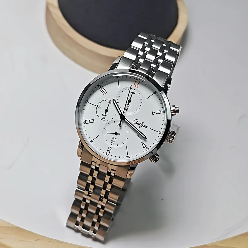 High quality stainless steel strap, precise timing and date display, red accents on white dial, fashionable accessories for form
High quality stainless steel strap, precise timing and date display, red accents on white dial, fashionable accessories for form