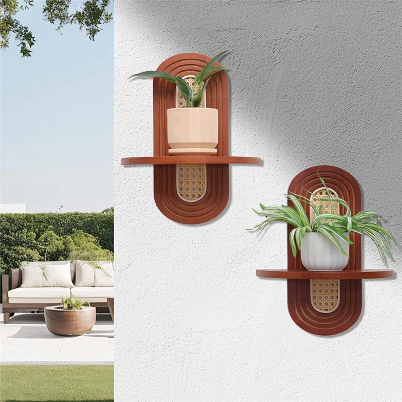 A03F-Wall Rattan Shelf Set Of 2, Boho Rustic Wood Floating Shelves Wall Mounted, Small Plants Picture Frame Decoration Ledge
A03F-Wall Rattan Shelf Set Of 2, Boho Rustic Wood Floating Shelves Wall Mounted, Small Plants Picture Frame Decoration Ledge