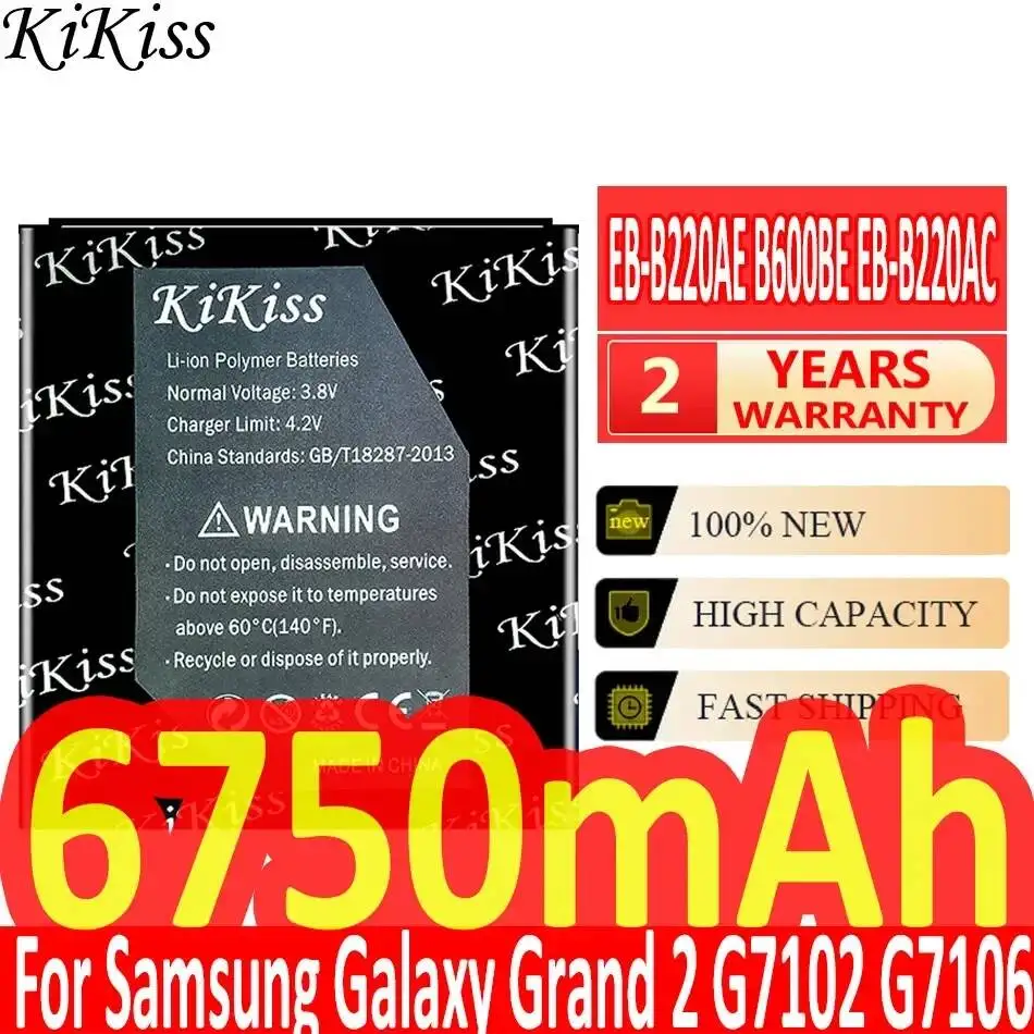 For Samsung Galaxy Grand 2 SM-G7106 SM-G7102 G7108 G7108V High-Capacity EB-B220AE B600BE EB-B220AC Mobile Phone Battery 6750mAh
For Samsung Galaxy Grand 2 SM-G7106 SM-G7102 G7108 G7108V High-Capacity EB-B220AE B600BE EB-B220AC Mobile Phone Battery 6750mAh