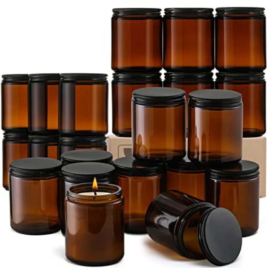 Pack, 8 OZ Thick Amber Candle Jars for Making Candle - Round Glass Jars with Lids - Empty Food Storage Containers, Canning/Maso
Pack, 8 OZ Thick Amber Candle Jars for Making Candle - Round Glass Jars with Lids - Empty Food Storage Containers, Canning/Maso