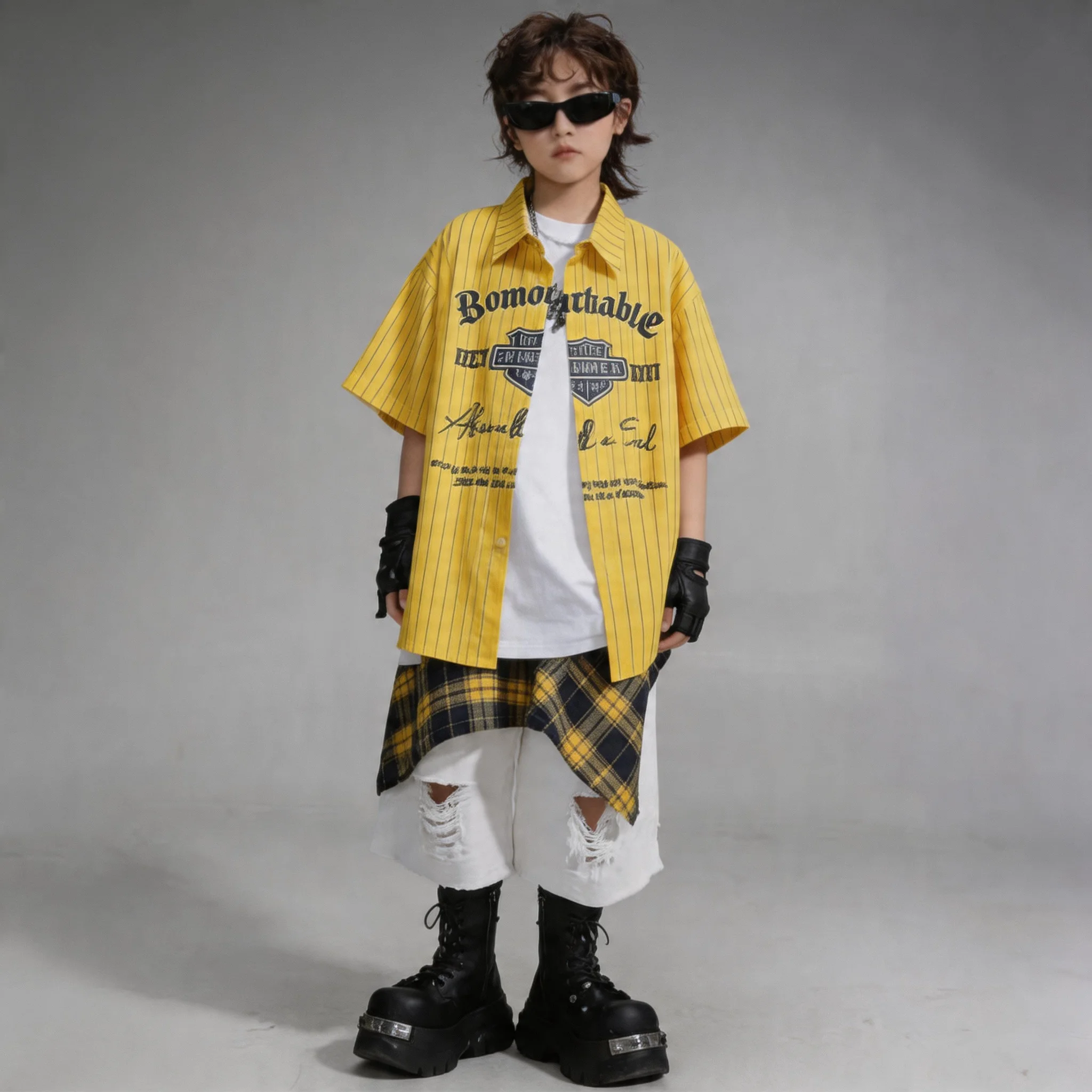 Summer Hip Hop Dance Outfit for Boys Yellow Striped Shirt Casual Shorts Jazz Performance Costume Practice Wear
Summer Hip Hop Dance Outfit for Boys Yellow Striped Shirt Casual Shorts Jazz Performance Costume Practice Wear