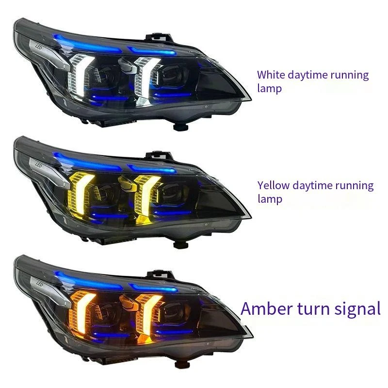 Suitable for 03-10 BMW 5 Series E60 headlight assembly modified blue eyebrow thunder version LED daytime running light turn sign
Suitable for 03-10 BMW 5 Series E60 headlight assembly modified blue eyebrow thunder version LED daytime running light turn sign