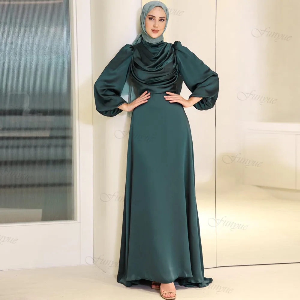 Green Hijab Evening Dresses For Women فساتين السهرة High Collar Full Sleeves Muslim Formal Prom Gowns Soft Satin
Green Hijab Evening Dresses For Women فساتين السهرة High Collar Full Sleeves Muslim Formal Prom Gowns Soft Satin