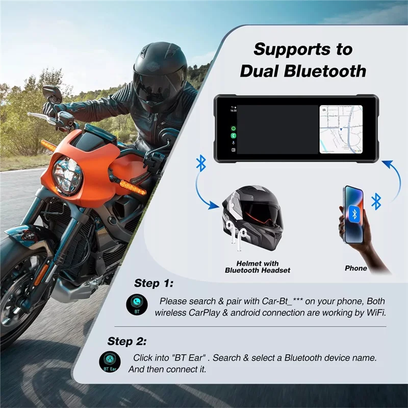 Motorcycle 6.86 Inch Bluetooth Portable Screen GPS Navigation IP68 Waterproof Wireless Carplay Android Auto MP5 Player-A28K
Motorcycle 6.86 Inch Bluetooth Portable Screen GPS Navigation IP68 Waterproof Wireless Carplay Android Auto MP5 Player-A28K