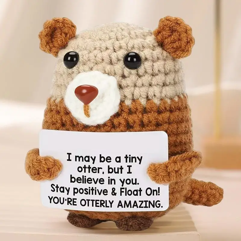 Emotional Support Crochet Cute Otters Inspirational Animal with Positive Card Handmade Uplifting Table Ornament for Home Office
Emotional Support Crochet Cute Otters Inspirational Animal with Positive Card Handmade Uplifting Table Ornament for Home Office