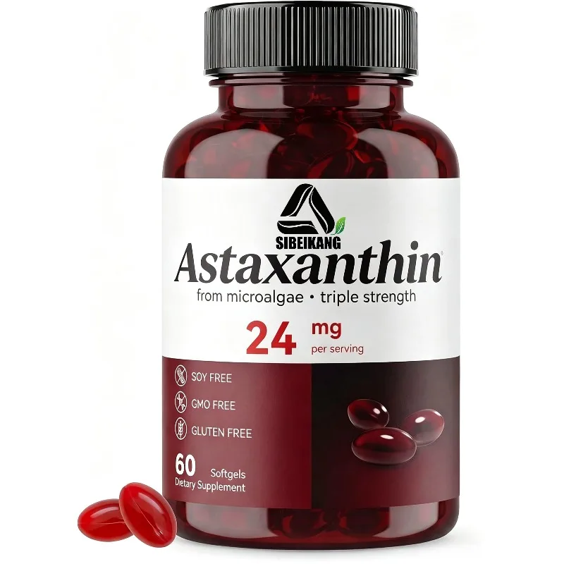 Astaxanthin supplement 24mg 60 capsules, supports eye, skin, joint, anti-aging and immune system health
Astaxanthin supplement 24mg 60 capsules, supports eye, skin, joint, anti-aging and immune system health