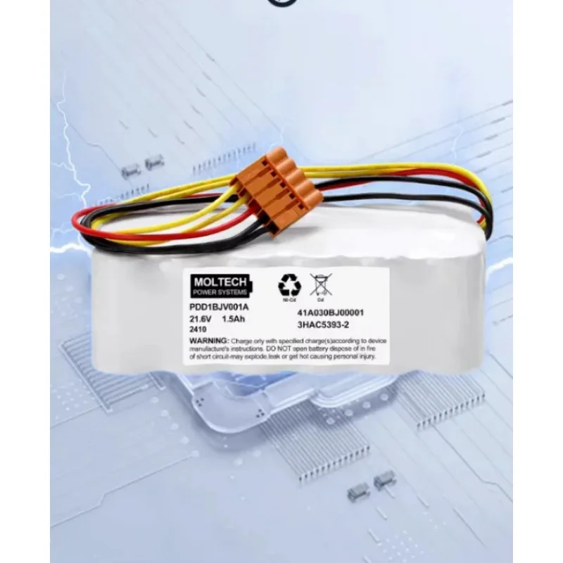 For 3HAC5393-2 21.6V 1.5AhRobot Arm Backup Battery Pack 41A030BJ0001
For 3HAC5393-2 21.6V 1.5AhRobot Arm Backup Battery Pack 41A030BJ0001