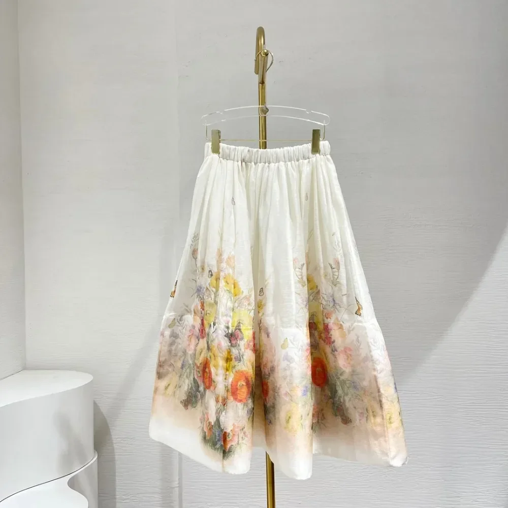 Beige White Butterfly Floral Print Long Sleeve Blouse Tops and Skirt Set 2025 Silk Linen
Beige White Butterfly Floral Print Long Sleeve Blouse Tops and Skirt Set 2025 Silk Linen