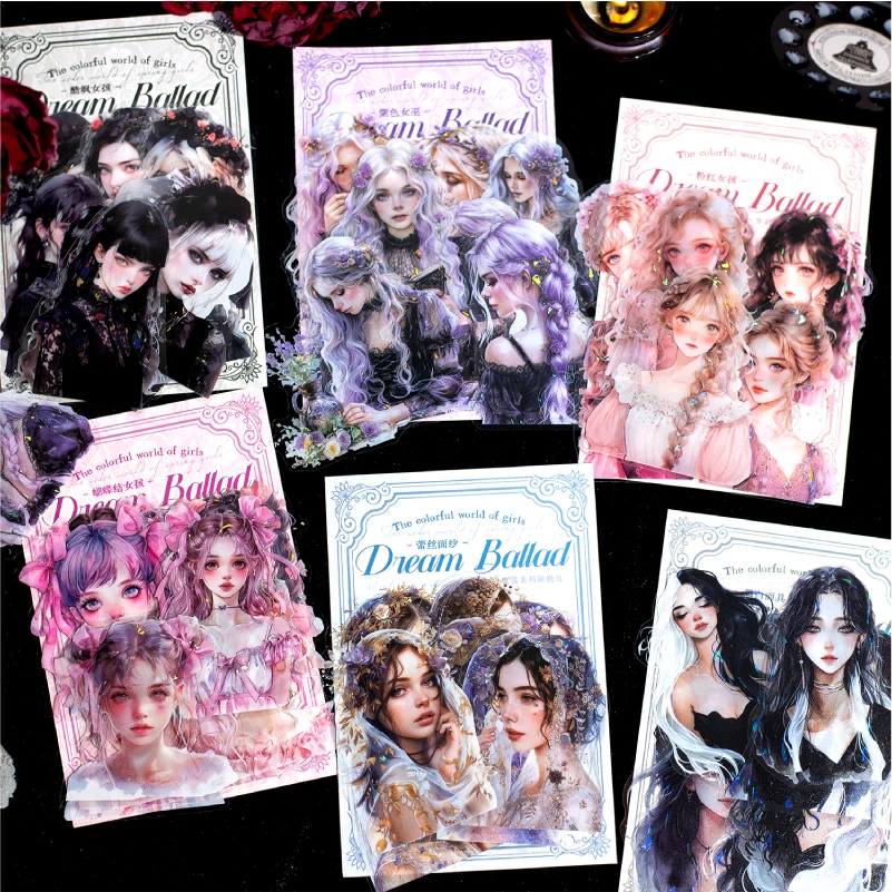 10 Sheets Dream Ballad Series Literary Girl Character Material Decor PET Sticker Creative DIY Journal Collage Cartoon Stationery
10 Sheets Dream Ballad Series Literary Girl Character Material Decor PET Sticker Creative DIY Journal Collage Cartoon Stationery