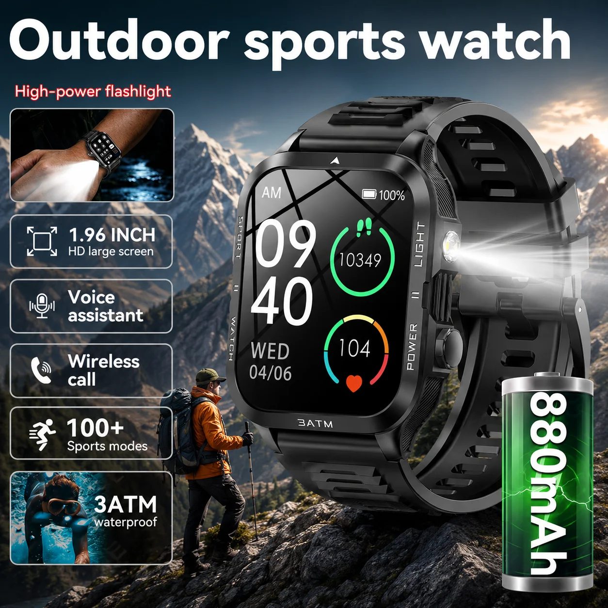 LIGE New GPS Smart Watches Men Outdoor Military 3ATM Waterproof Clock Altimeter Flashlight Sports Bracelet Men Smartwatch Women
LIGE New GPS Smart Watches Men Outdoor Military 3ATM Waterproof Clock Altimeter Flashlight Sports Bracelet Men Smartwatch Women
