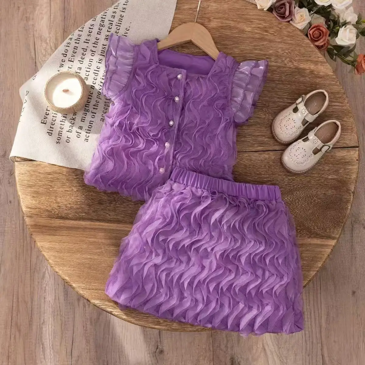 New Summer 3-7Y Kids Girls Two Piece Set 3D Mesh Ruffle Patchwork Top with Skirt Casual Cute Outfit for 100-140cm
New Summer 3-7Y Kids Girls Two Piece Set 3D Mesh Ruffle Patchwork Top with Skirt Casual Cute Outfit for 100-140cm