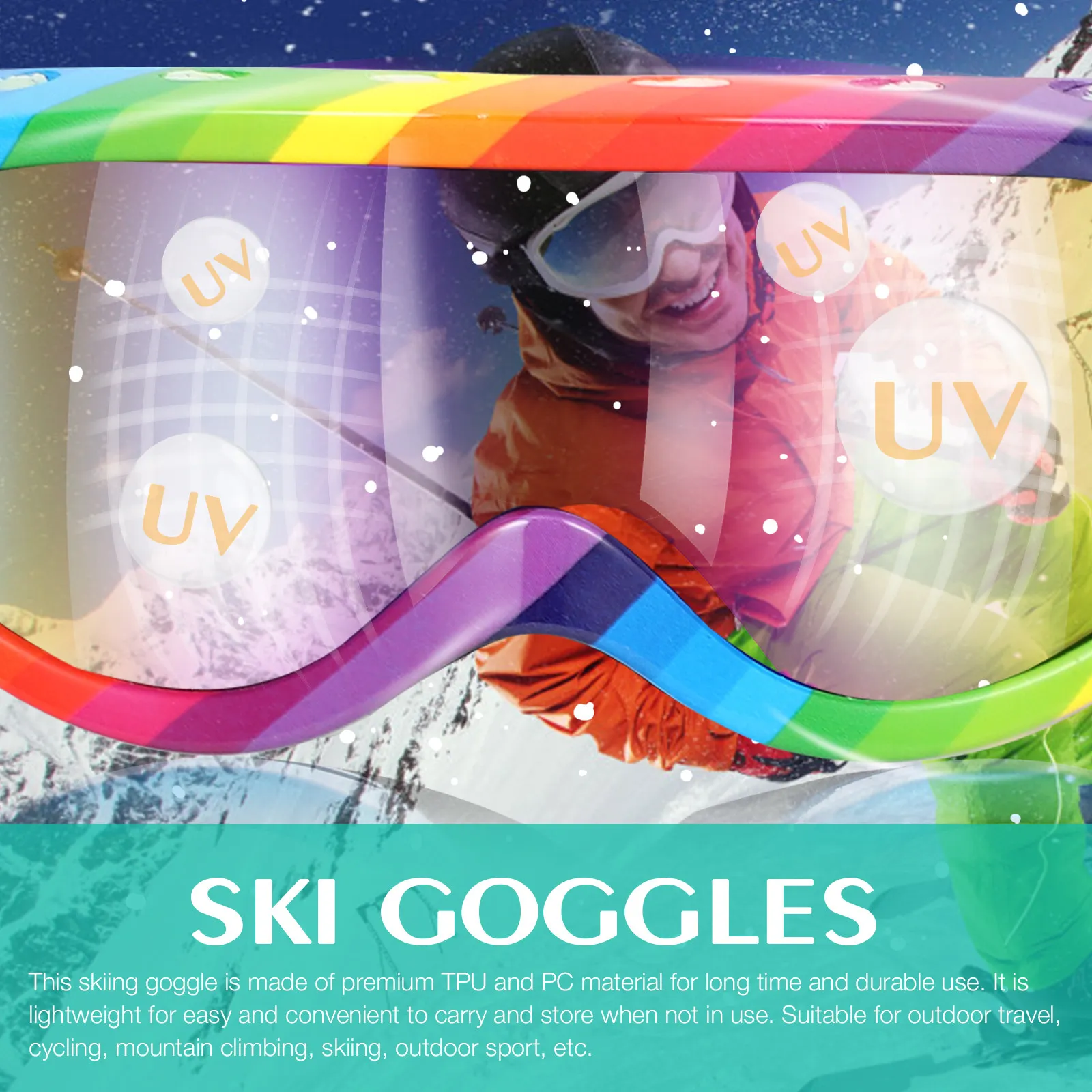 1Pair Versatile Ski Goggles Charismatic Fashion Design Anti-Glare Sports Goggles for Skiing Cycling Mountaineering Outdoor
1Pair Versatile Ski Goggles Charismatic Fashion Design Anti-Glare Sports Goggles for Skiing Cycling Mountaineering Outdoor