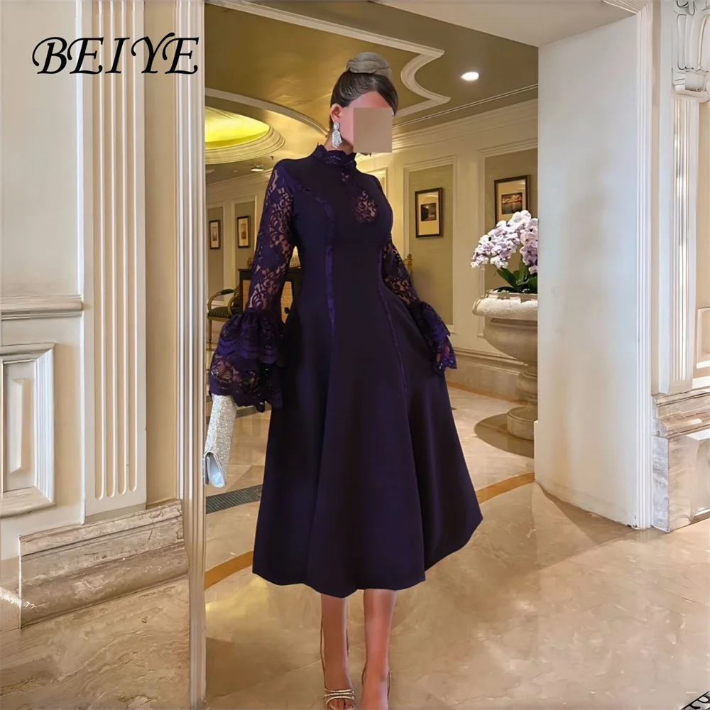 Вечернее платье BEIYE Modern Purple Lace A-Line для женщин, 2026, с длинными рукавами, высоким воротником, для выпускного вечера, на заказ
Вечернее платье BEIYE Modern Purple Lace A-Line для женщин, 2026, с длинными рукавами, высоким воротником, для выпускного вечера, на заказ