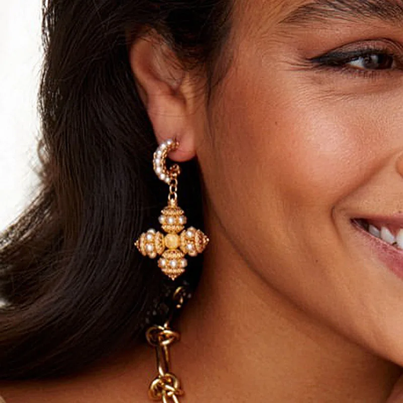 Multicolor crystal ball pearl cross dangle hoop earrings for women statement earrings vintage handmade elegant jewelry
Multicolor crystal ball pearl cross dangle hoop earrings for women statement earrings vintage handmade elegant jewelry