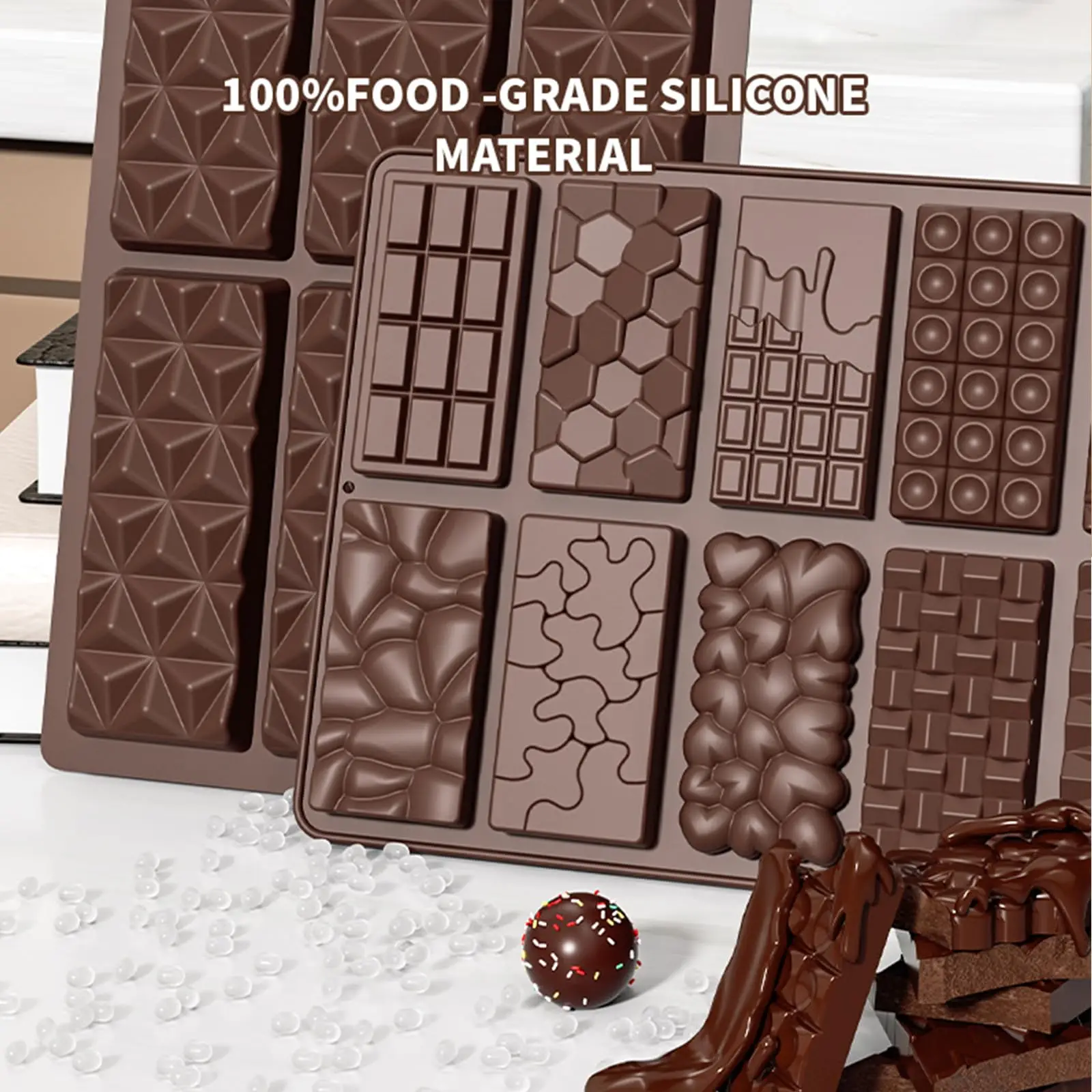 Chocolate Bar Mold 12 Cavities Non-Stick Chocolate for Stuffed Pistachio Bars Silicone Molds For Baking Break Apart Candy Molds
Chocolate Bar Mold 12 Cavities Non-Stick Chocolate for Stuffed Pistachio Bars Silicone Molds For Baking Break Apart Candy Molds