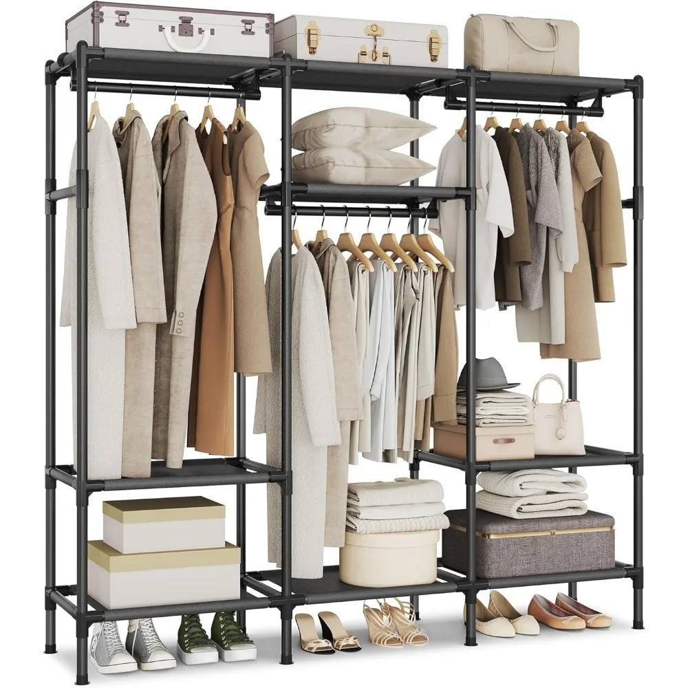 Clothes Rack,72 Inch Large Capacity Portable Closet, Heavy Duty Wardrobe Closet Organizer with Hanging Rails and Shelves, Total
Clothes Rack,72 Inch Large Capacity Portable Closet, Heavy Duty Wardrobe Closet Organizer with Hanging Rails and Shelves, Total