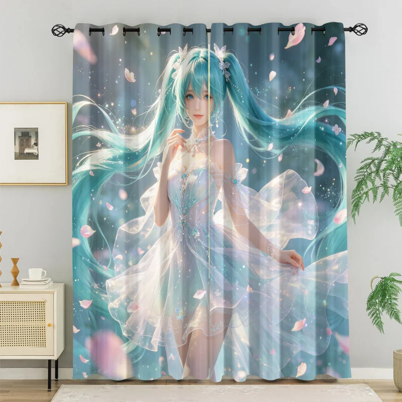 Kawaii Cherry Blossom Miku Curtains, 2 Panels 85% Light Shading Soft Fabric Window Covering Modern Interior Room Decor Gift
Kawaii Cherry Blossom Miku Curtains, 2 Panels 85% Light Shading Soft Fabric Window Covering Modern Interior Room Decor Gift