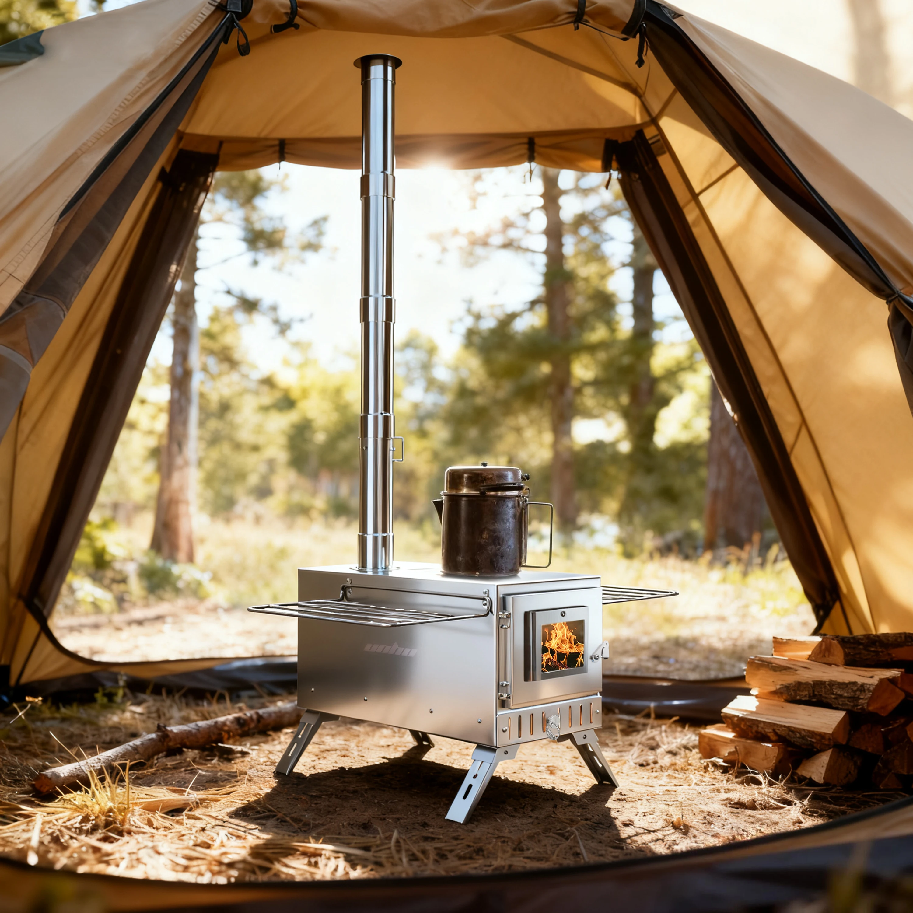 Portable Wood Burning Stove with 7 Chimney Pipes, Outdoor Camping Heater for Tent & Backyard Winter Warmth Fire Pit
Portable Wood Burning Stove with 7 Chimney Pipes, Outdoor Camping Heater for Tent & Backyard Winter Warmth Fire Pit