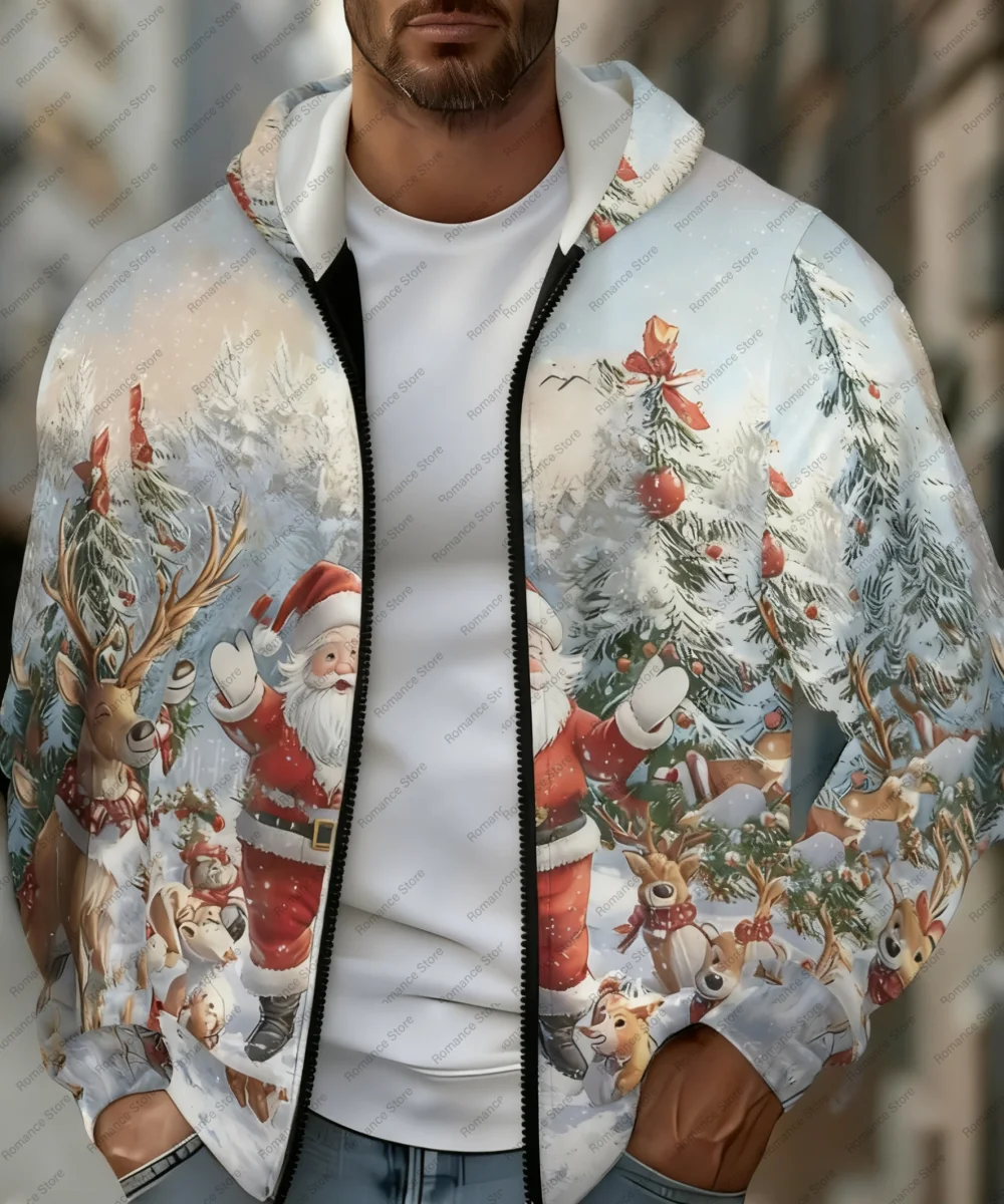 Men'S Full-Zip Hooded Jacket Red White Christmas Santa Claus Print Coat Autumn winter zipper shirts Hoodie Men Women's Hoodie
Men'S Full-Zip Hooded Jacket Red White Christmas Santa Claus Print Coat Autumn winter zipper shirts Hoodie Men Women's Hoodie