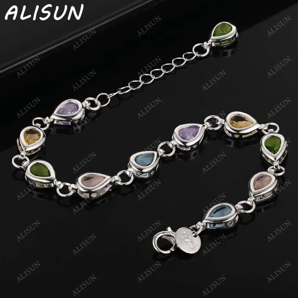 ALISUN 925 Sterling Silver Colored Teardrop Zircon Bracelets For Women Anniversary Gift Popular Wild Fashion Party Jewelry
ALISUN 925 Sterling Silver Colored Teardrop Zircon Bracelets For Women Anniversary Gift Popular Wild Fashion Party Jewelry