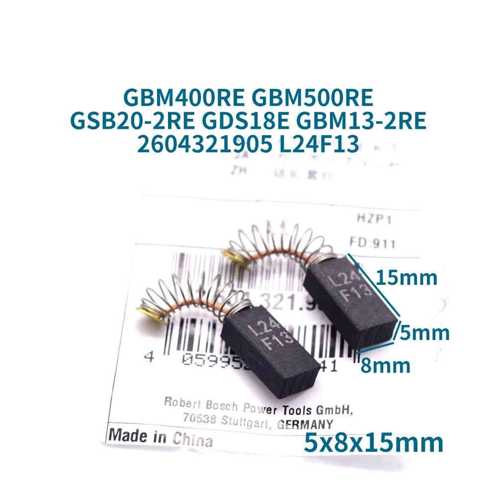 L24F13 Carbon Brush for Bosch GBM400RE 500RE GSB20-2RE GDS18E GBM13-2RE 2604321905 Handdrill Carbon Brush Replacement Parts
L24F13 Carbon Brush for Bosch GBM400RE 500RE GSB20-2RE GDS18E GBM13-2RE 2604321905 Handdrill Carbon Brush Replacement Parts