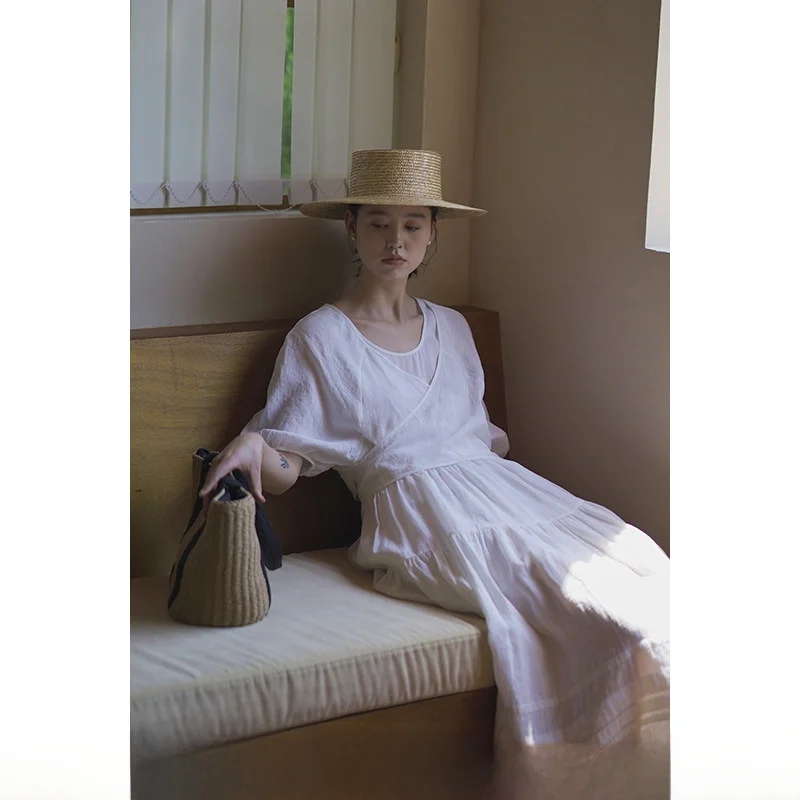 Nicepeople 2023SS Women's Long Sleeveless Vest Dress Two-Piece Set High Waist Retro Commute Linen Gauze Wash A-Line Dress
Nicepeople 2023SS Women's Long Sleeveless Vest Dress Two-Piece Set High Waist Retro Commute Linen Gauze Wash A-Line Dress