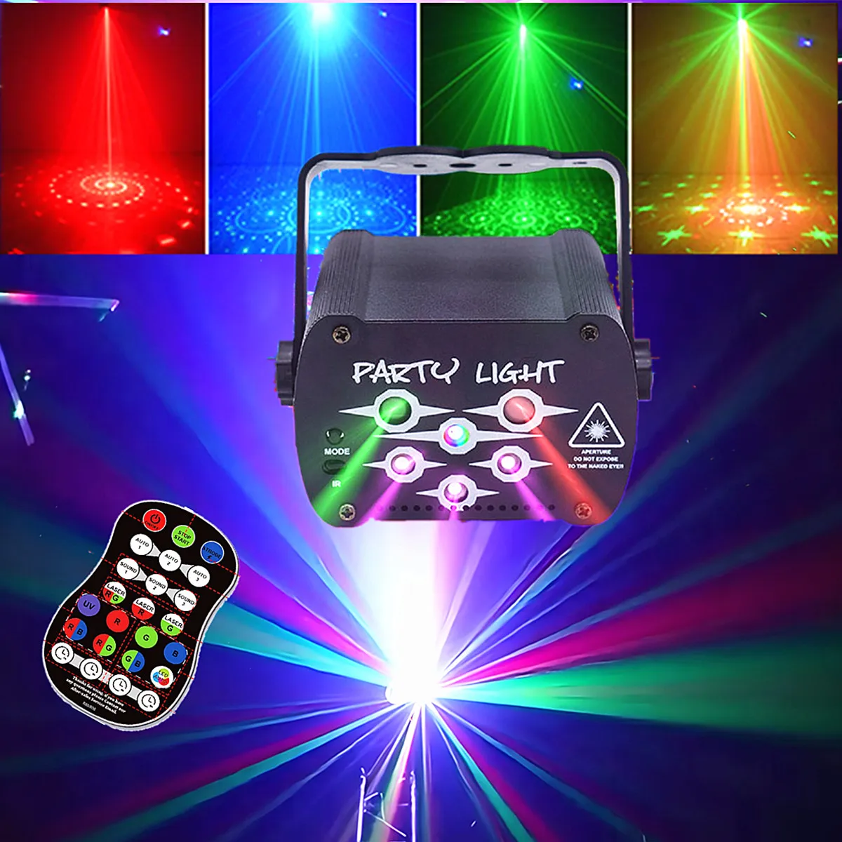 Party lights, DJ disco lights, all-in-one stage lights, UV laser light effects, RGB sound-activated strobe lights with remote
Party lights, DJ disco lights, all-in-one stage lights, UV laser light effects, RGB sound-activated strobe lights with remote