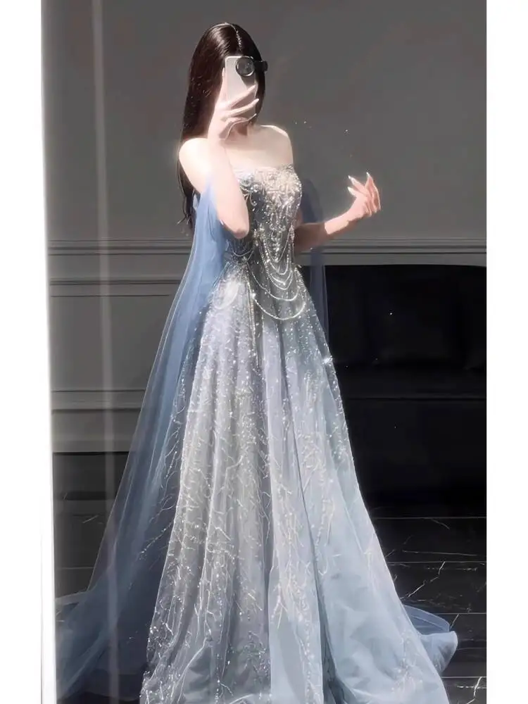 Blue Evening Dress For Women 2025 New High-End Sense Of Style Coming-of-Age Dress High-End Light Luxury Annual Meeting Art Exam
Blue Evening Dress For Women 2025 New High-End Sense Of Style Coming-of-Age Dress High-End Light Luxury Annual Meeting Art Exam