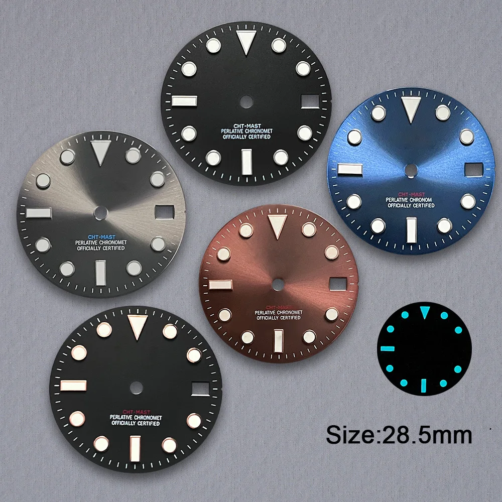 28.5mm S Logo Sunray Dial NH35 Dial Suitable For NH35/NH36/4R Movement 3/3.8 Ice Blue Luminou Watch Modification Accessories
28.5mm S Logo Sunray Dial NH35 Dial Suitable For NH35/NH36/4R Movement 3/3.8 Ice Blue Luminou Watch Modification Accessories