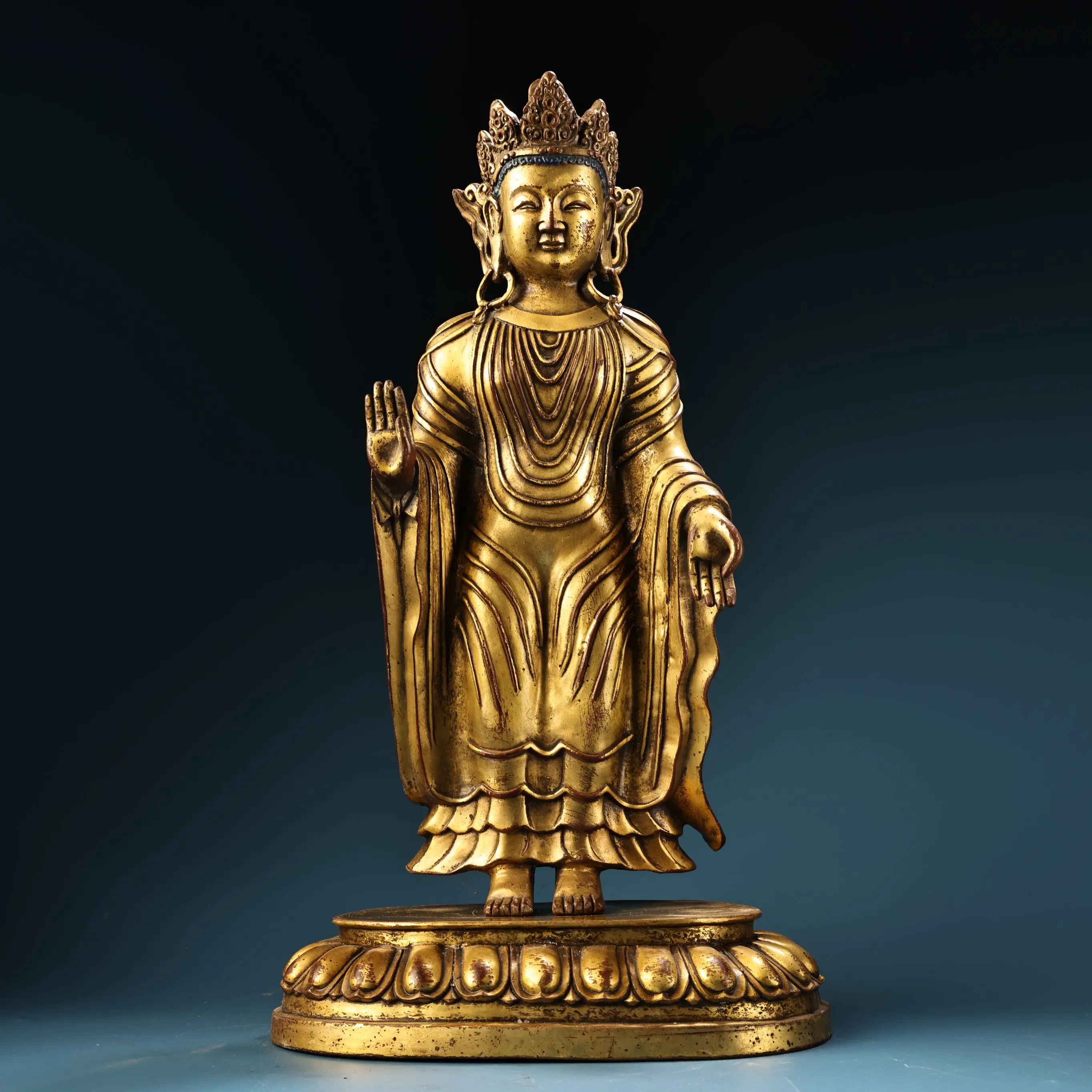 19"Tibetan Temple Collection Old Purple Bronze Gilded High Relief Nanwu Zhantan Merit Buddha Shakyamuni Buddha Worship Hall
19"Tibetan Temple Collection Old Purple Bronze Gilded High Relief Nanwu Zhantan Merit Buddha Shakyamuni Buddha Worship Hall